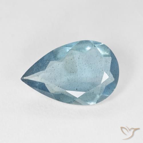 3.54ct Натуральный Светло-голубой Аквамарин, Форма груши, VS-SI