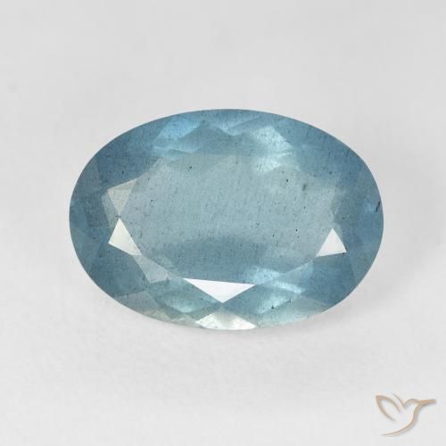 5.24ct Натуральный Светло-зеленовато-синий Аквамарин, Овал, VS-SI
