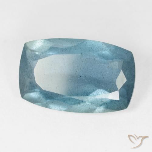 8.71 карата, натуральный Light Bluish Turquoise Аквамарин, Подушка, VS-SI
