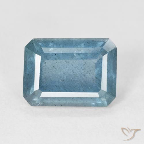 4.38ct Натуральный Голубовато-зеленый Аквамарин, Изумрудная огранка, VS-SI