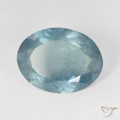 6.36 карата, натуральный Light Bluish Turquoise Аквамарин, Овал, VS-SI