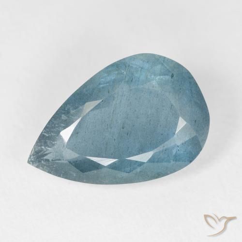 5.66ct Натуральный Light Bluish Turquoise Аквамарин, Форма груши, VS-SI