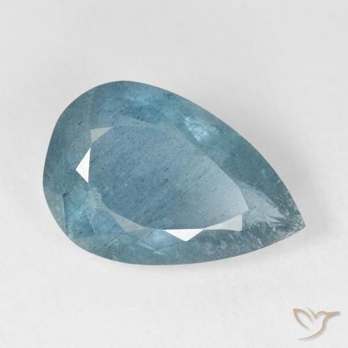5.66 карата, натуральный Light Bluish Turquoise Аквамарин, Форма груши, VS-SI