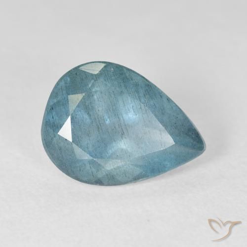 4.01ct Натуральный Зеленовато-синий Аквамарин, Форма груши, VS-SI