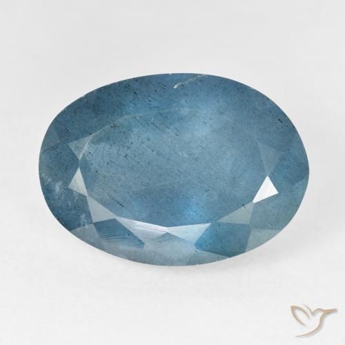 12.39ct Натуральный Интенсивный серебристый аква-синий Аквамарин, Овал, VS-SI