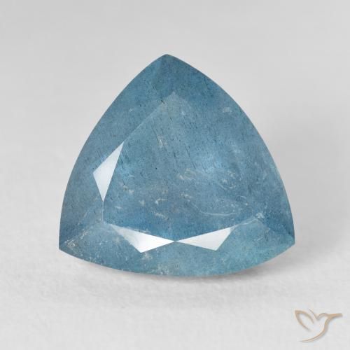 6.80ct Натуральный Светло-зеленовато-синий Аквамарин, Триллион, VS-SI