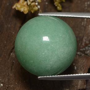 24.18 карата, натуральный Средний зеленый Авантюрин, Огранка Круг, Непрозрачный