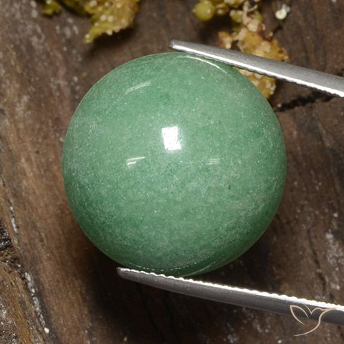 23.68ct Натуральный Бледно-зеленый мох Авантюрин, Круглый, Непрозрачный