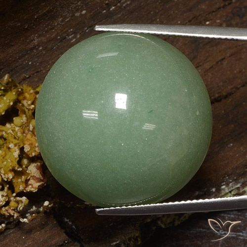 48.14ct Натуральный Теплый мох зеленый Авантюрин, Круглый, Непрозрачный