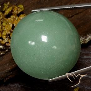 80.17 карата, натуральный Бледно-зеленый мох Авантюрин, Огранка Круг, Непрозрачный