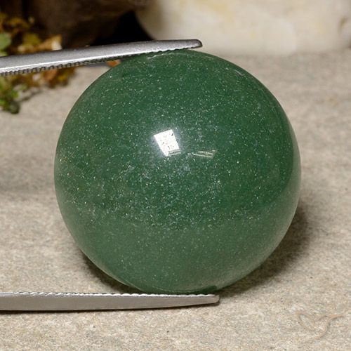 47.09ct Натуральный Средний зеленый Авантюрин, Круглый, Полупрозрачный