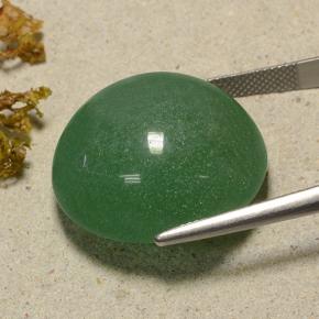 Натуральный зелёный авантюрин 48,59 карата огранка круг, полупрозрачный