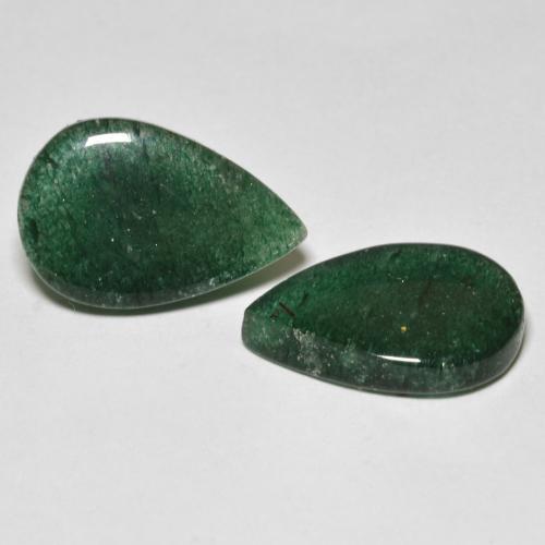 9.29 карата, натуральный Травянисто-зелёный Авантюрин, Форма груши, Полупрозрачный