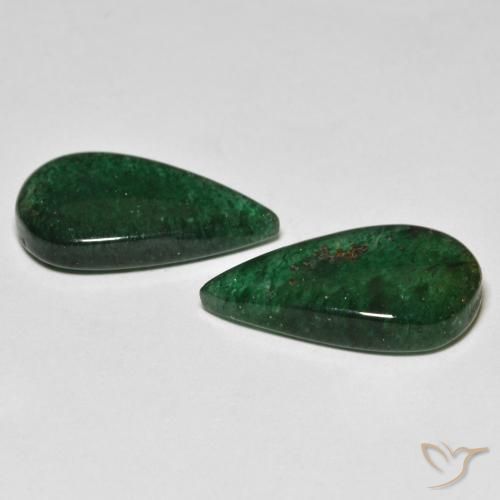 11.31 карата, натуральный Прохладный лесной зеленый Авантюрин, Форма груши, Полупрозрачный