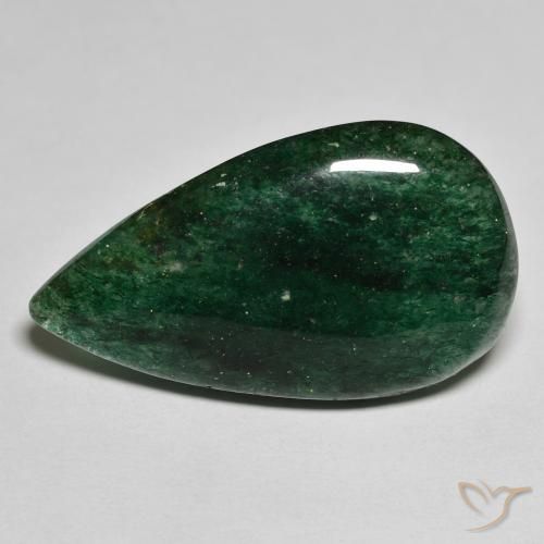 16.85ct Натуральный Травянисто-зелёный Авантюрин, Форма груши, Полупрозрачный