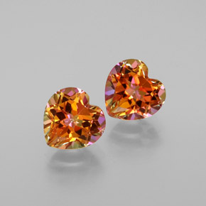  карата, натуральный Разноцветный радужный Азотный топаз, Форма сердца, VVS-VS