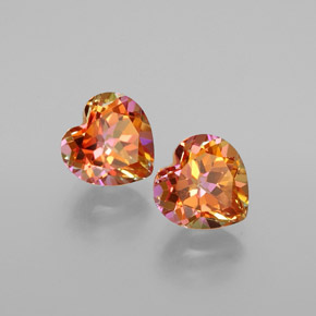  карата, натуральный Разноцветный радужный Азотный топаз, Форма сердца, VVS-VS