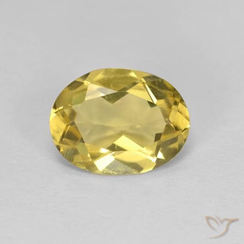 1.14ct Натуральный Светло-желтый Берилл, Овал, VVS-VS