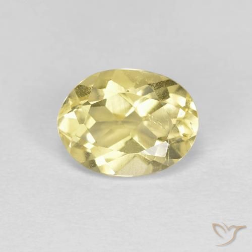1.27ct Натуральный Светло-желтый Берилл, Овал, VVS-VS