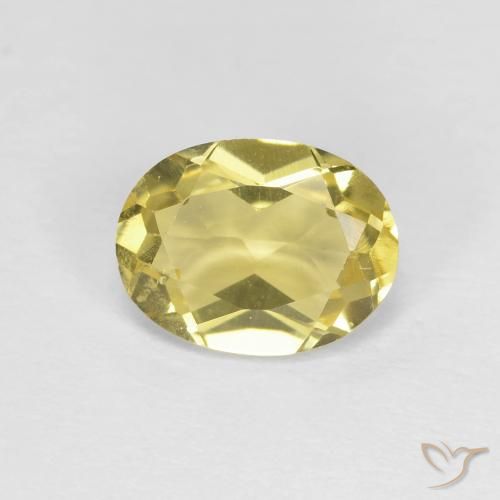 1.21ct Натуральный Светло-желтый Берилл, Овал, VVS-VS