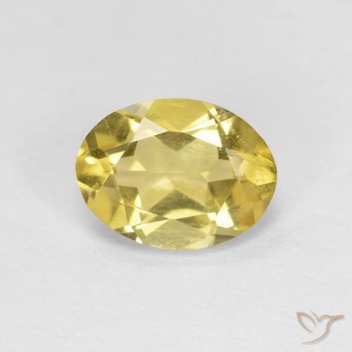 1.21ct Натуральный Средне-светло-желтый Берилл, Овал, VVS-VS