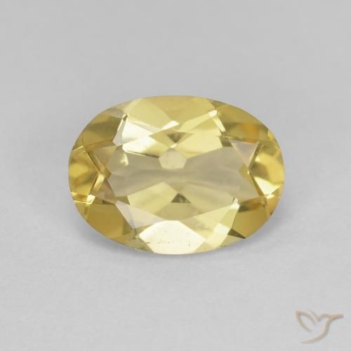 1.52ct Натуральный Светло-желтый Берилл, Овал, Чистота VS