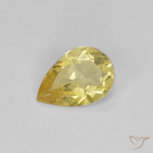 0.49ct Натуральный Дижонский желтый Берилл, Форма груши, Чистота VS