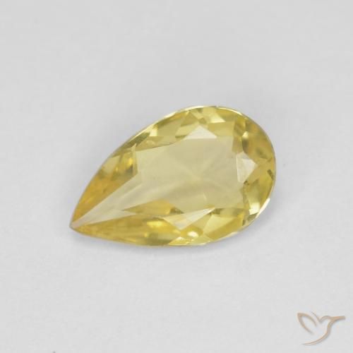 0.59ct Натуральный Светло-медово-желтый Берилл, Форма груши, Чистота VS