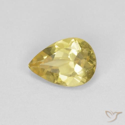 0.62ct Натуральный Палевый Берилл, Форма груши, Чистота VS