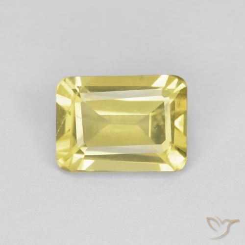 0.94ct Натуральный Очень светлый медово-желтый Берилл, Изумрудная огранка, Чистота VS