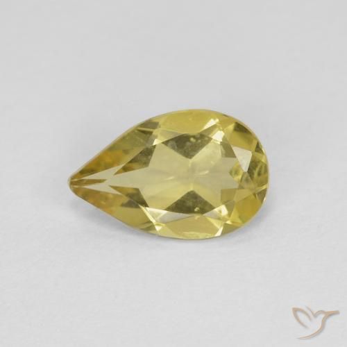 0.62ct Натуральный Светло-желтый Берилл, Форма груши, Чистота VS
