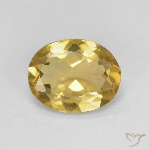 2.06ct Натуральный Золотарник желтый Берилл, Овал, Чистота VS