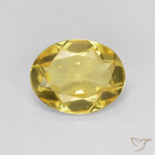 1.55ct Натуральный Средний желтый Берилл, Овал, Чистота VS