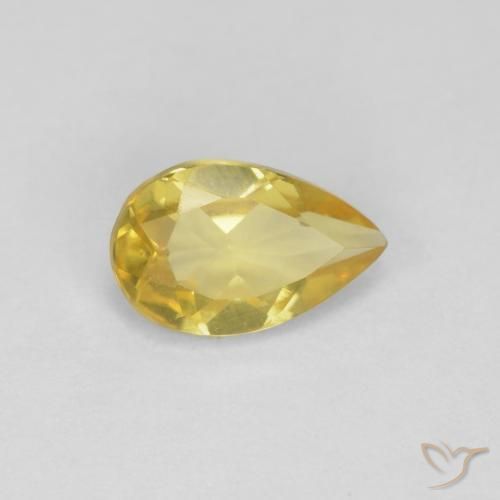 0.78ct Натуральный Светло-золотисто-желтый Берилл, Форма груши, VVS-VS