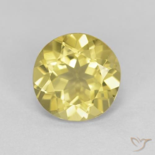 1.24ct Натуральный Средний желтый Берилл, Круглый, VVS-VS