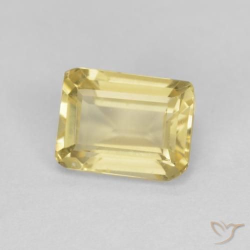 1.05ct Натуральный Очень светлый дижонский желтый Берилл, Изумрудная огранка, VVS-VS