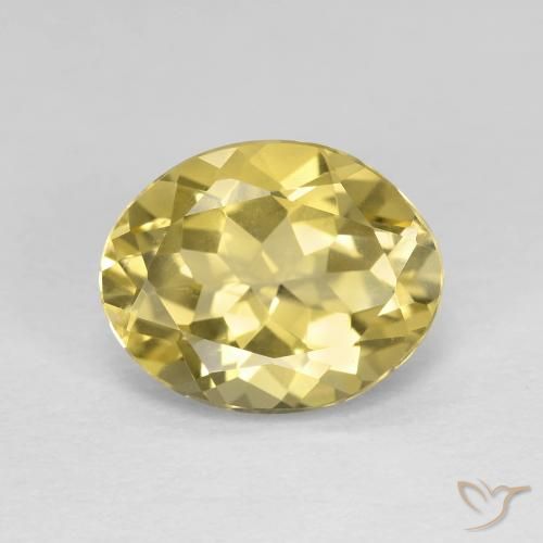 3.00ct Натуральный Medium Light-Yellow Берилл, Овал, Чистота VVS