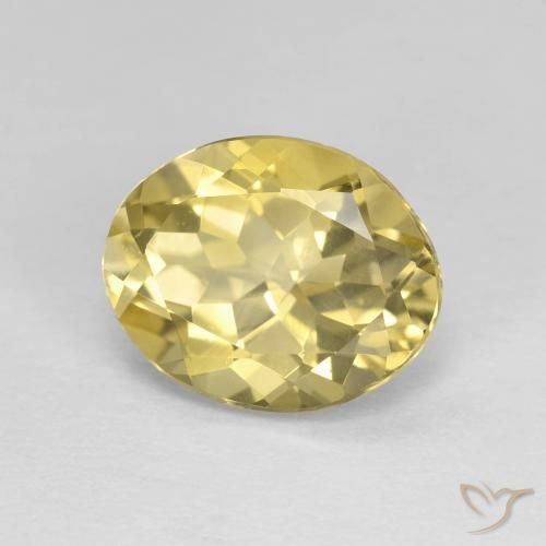 3.00 карата, натуральный Medium Light-Yellow Берилл, Овал, Чистота VVS