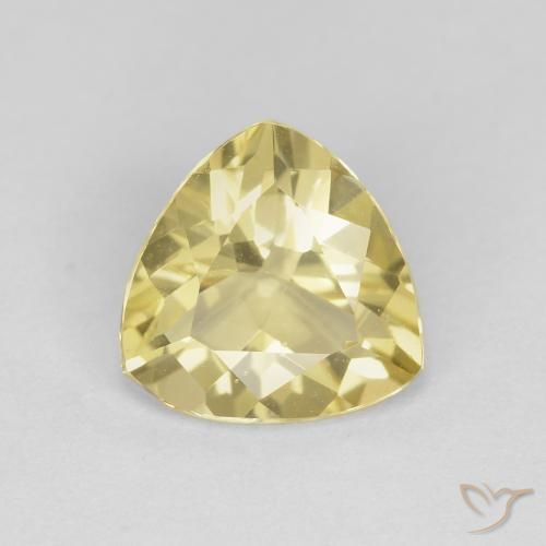 1.47ct Натуральный Средне-светло-желтый Берилл, Триллион, Чистота VVS