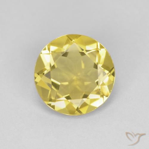 1.48ct Натуральный Средне-светло-желтый Берилл, Круглый, Чистота VVS