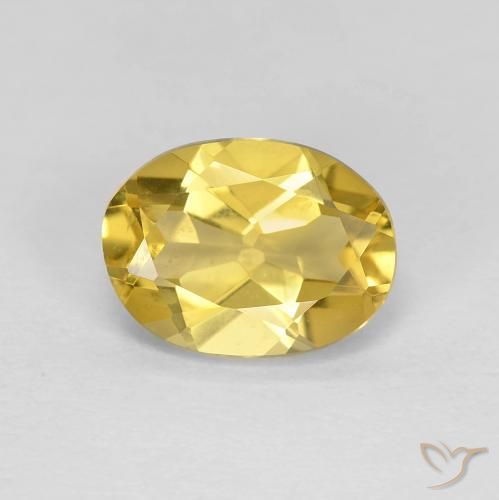 1.58ct Натуральный Средний желтый Берилл, Овал, Чистота VVS