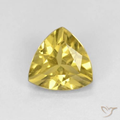 1.08ct Натуральный Средний желтый Берилл, Триллион, VVS-VS