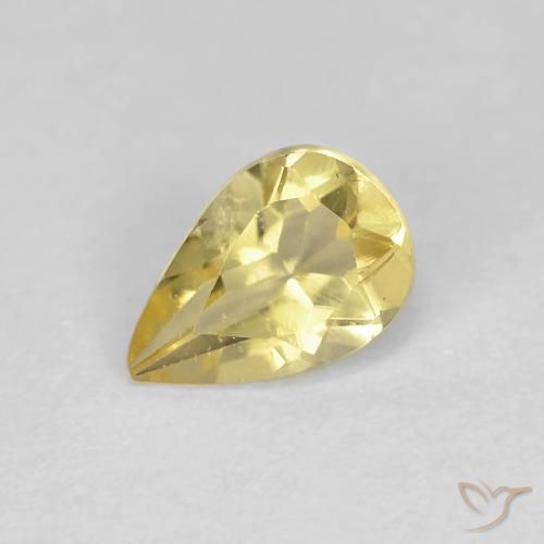 0.61ct Натуральный Тосканский желтый Берилл, Форма груши, Чистота VS