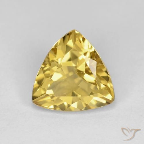 2.07ct Натуральный Светлое золото Берилл, Триллион, VVS-VS