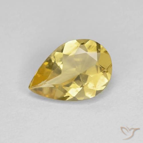 0.98ct Натуральный Светло-желтый Берилл, Форма груши, VVS-VS