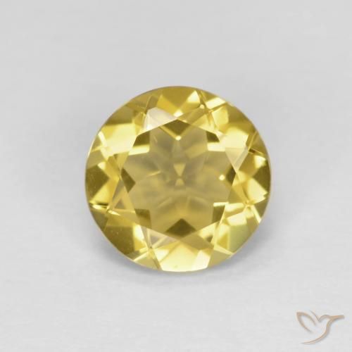 1.09ct Натуральный Светло-золотисто-желтый Берилл, Круглый, VVS-VS