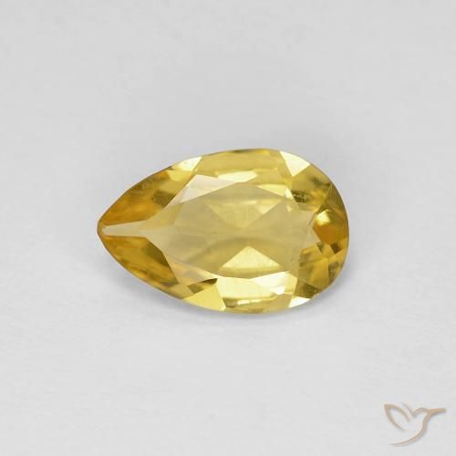0.85ct Натуральный Светло-золотисто-желтый Берилл, Форма груши, VVS-VS