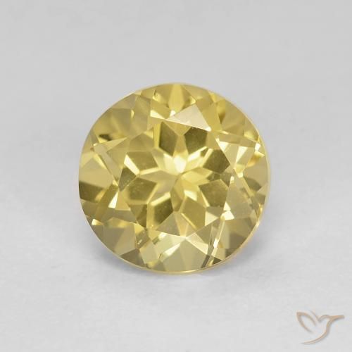 1.48ct Натуральный Светло-желтый Берилл, Круглый, VVS-VS