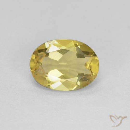 1.58ct Натуральный Средний желтый Берилл, Овал, Чистота VVS