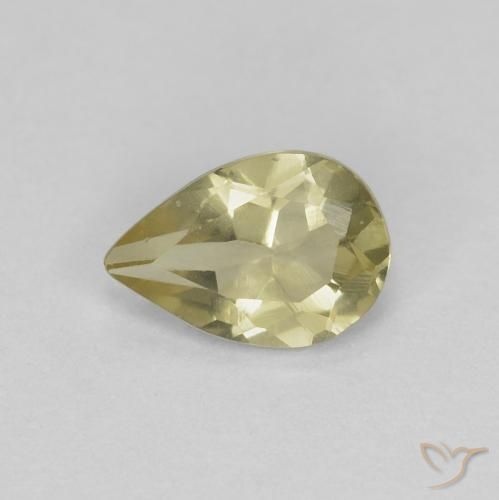 0.48ct Натуральный Средний желтый Берилл, Форма груши, Чистота VS